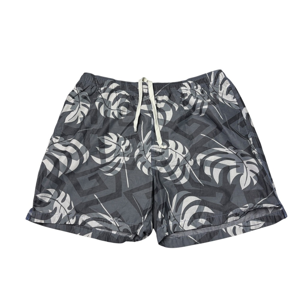 Tommy Bahama Relax Mens L W34 L6 Gray Monstera Leaf Print Swim Trunks Board